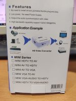 شاحن VGA صغير الي HDMI، وصلة محول VGA2HDMI 1080 بيكسل بصوت للاب توب والكمبيوتر لجهاز عرض تليفزيون عالي الدقة HD